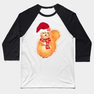 Silly Squirrel with a Christmas hat, gifts for teens, christmas gift, gift for teen, dancing gifts for girls Baseball T-Shirt